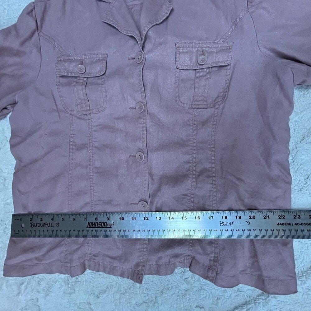 Chico's Womens Button Front Basic Shirt Jacket La… - image 6